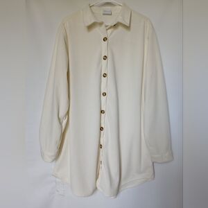 Ellen & Company Womens Corduroy Tunic Shirt XL Cream